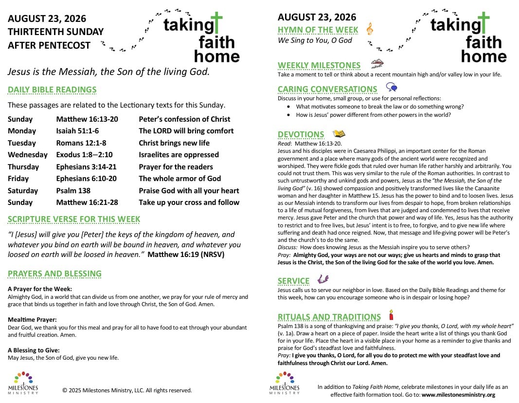 Taking Faith Home August 23