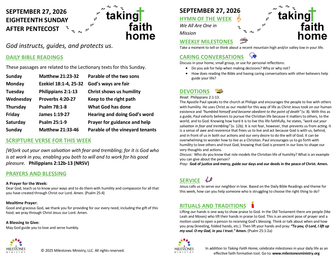 Taking Home Faith 9.27.26