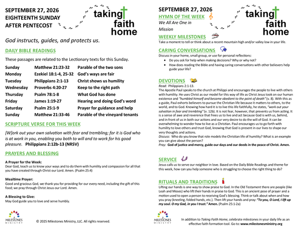Taking Home Faith 9.27.26